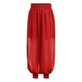 thumbnail image 4 of Aislor Belly Dance Pants Satin Tribal Baggy Pants Arabian Princess Cosplay for Halloween Carnival Red 12, 4 of 7