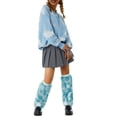 thumbnail image 2 of Faithtur Women's Anti-Slip Leg Warmers, Solid Color/Multi-Color Thicken Socks, Windproof Legs Protector, 2 of 9