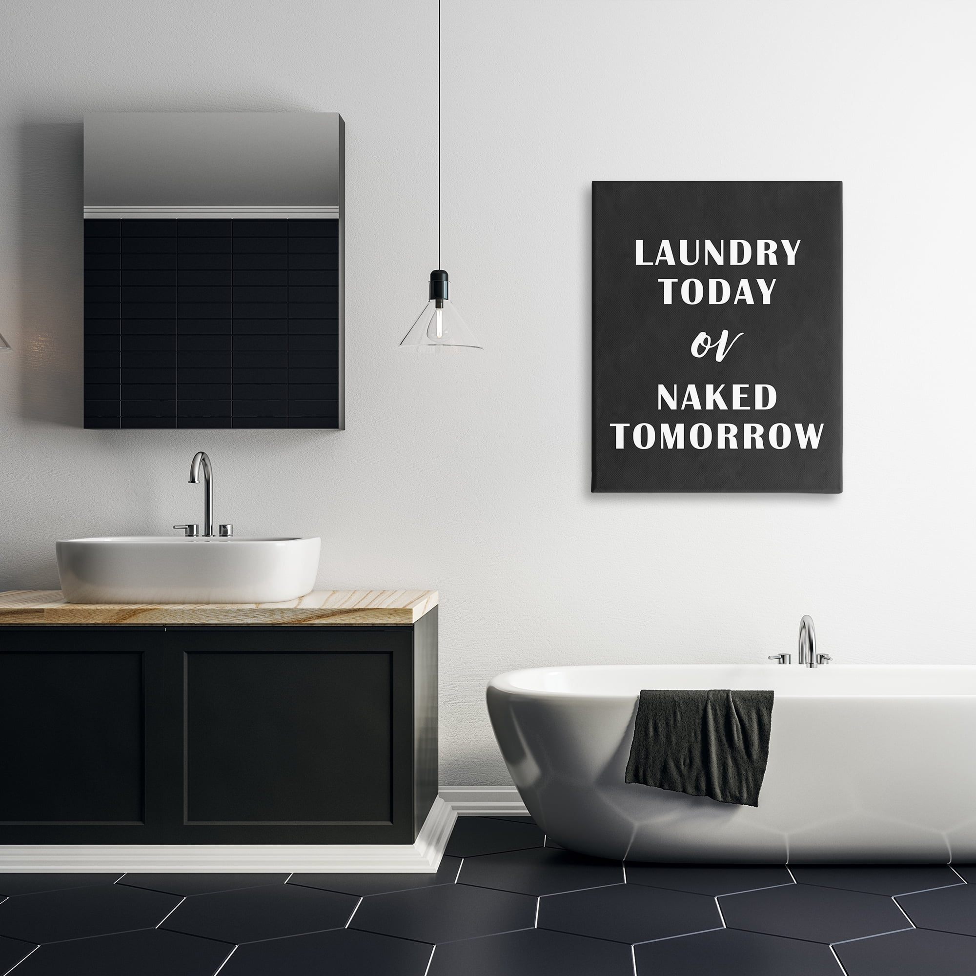 Stupell Industries Laundry Today Chalkboard Typography Painting Gallery Wrapped Canvas Art Print Wall Art, 30 x 40