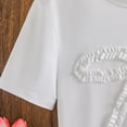 thumbnail image 5 of LEKWK Girls 2 Piece Midi Skirt Set Bow Short Sleeve Shirts and Elastic Waist Ruffle Tiered Skirt Casual Summer Outfit Teen Boho Floral Holiday Resort Wear, 5 of 8