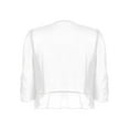 thumbnail image 6 of iixpin Womens Chiffon Bolero Shrug Lightweight Cardigan Half Sleeve Open Front Cropped Coat White XL, 6 of 7