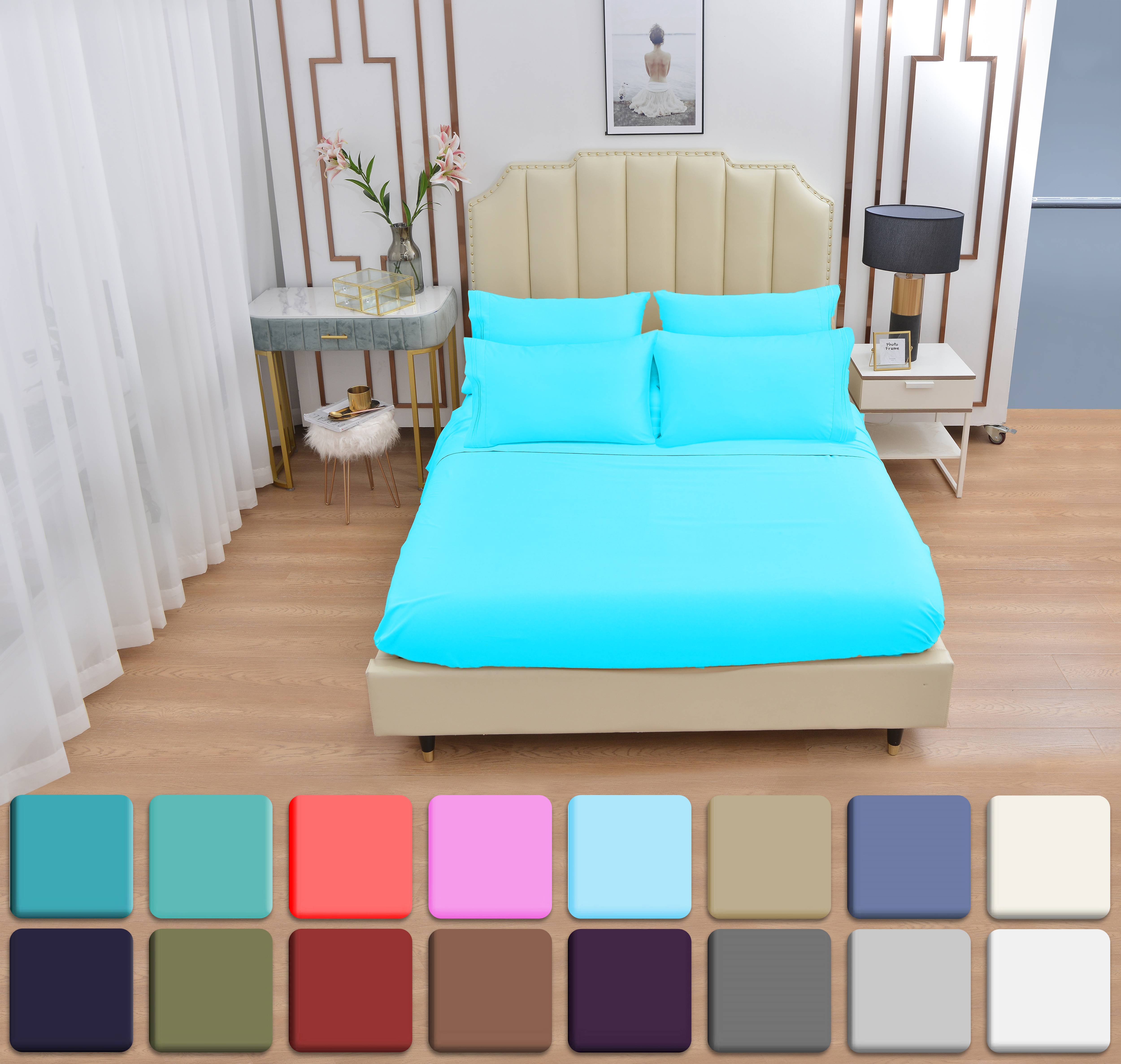 6 Piece Luxury Bamboo Sheets Set Up To 16" Deep PocketsEcofriendly