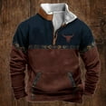 thumbnail image 2 of Mens Sweatshirts Aztec Cowboy Vintage Graphic Quarter Zip Up Collared Shirts with Pocket 2025 Fall Winter Western Loose Sweater, 2 of 3