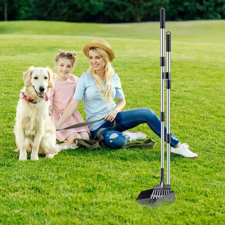 TNELTUEB Portable Metal Pet Pooper Scooper, Adjustable Height