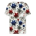 thumbnail image 4 of UVEASISHA 3/4 Length Sleeve Womens Independence Day Patriotic Tops Casual Loose Hipster Shirts Novelty Print Graphic Tee Multicolor#2 S, 4 of 5