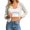 White, variant on Slim Fit Solid Floral Print Long Sleeve Baseball Black Cardigan For Women With Collarless Design Casual For Daily Shopping