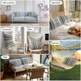 thumbnail image 6 of Boho Vertical Stripe Outdoor Pillow Covers Pack of 2 Green Beige Simple Lines Waterproof Throw Pillow Covers Decorative Cushion Cases for Patio Garden Tent Balcony Couch 20x12 inch, 6 of 8