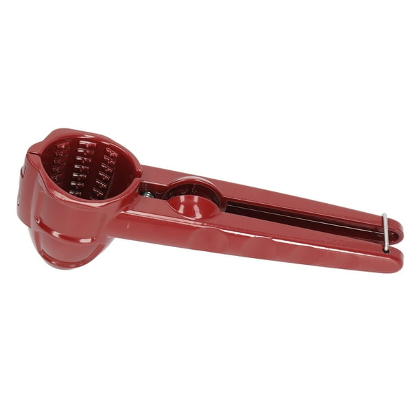 Cascanueces de aluminio multifunción con forma de copa roja para nueces, castañas, melones y semillas.