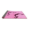 thumbnail image 2 of Ahgly Company Indoor Round Abstract Pink Modern Area Rugs, 4' Round, 2 of 4