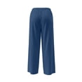 thumbnail image 4 of SOOMLON Linen Pants Men's Summer Big and Tall Long Pants Button Straight Leg Pants with Pockets Casual Beach Pants, 4 of 6