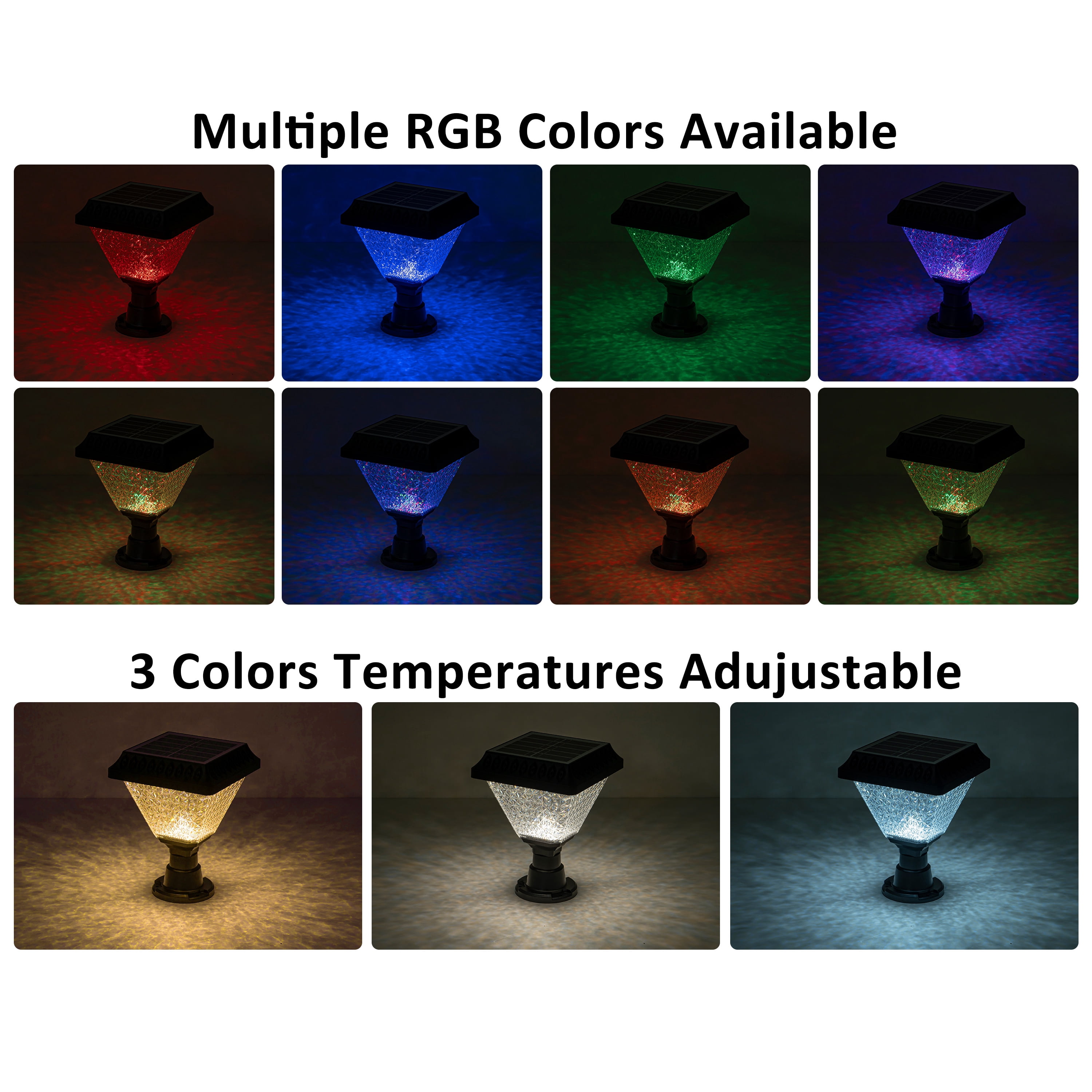 C Cattleya 8.5-in 2-Pack Dusk-to Dawn Matte Black  Solar Outdoor Post Light