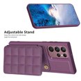 thumbnail image 4 of SaniMore for Samsung Galaxy S22 Ultra (6.8" 2022) Case, Flip PU Leather Diamond-Shaped with Built-in Card Slots, Kickstand and Shockproof Anti-drop Phone Case for S22 Ultra Wallet Shell, Darkpurple, 4 of 7