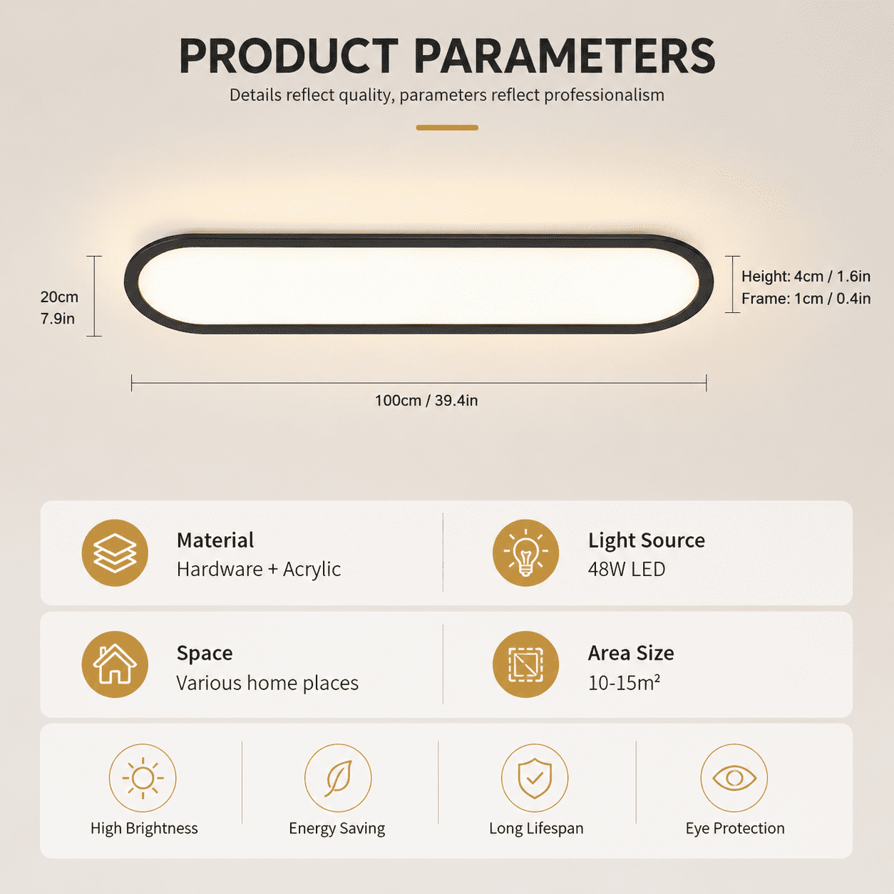 Garwarm 48W 39.4 in Black Modern Linear LED Ceiling Light with Remote, Dimmable Flush Mount Ceiling Lamp, 3000K-6500K Low Profile Light Fixture for Bedroom, Kitchen, Closet, Hallway