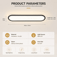 thumbnail image 4 of Garwarm 48W 39.4 in Black Modern Linear LED Ceiling Light with Remote, Dimmable Flush Mount Ceiling Lamp, 3000K-6500K Low Profile Light Fixture for Bedroom, Kitchen, Closet, Hallway, 4 of 20