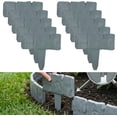 thumbnail image 1 of Imitation Stone Garden Fence, DIY Faux Stone Landscape Edging Border for Landscaping, Plastic Retaining Garden Fence, Interlocking No-Dig Decorative Lawn Edging, 1 of 7