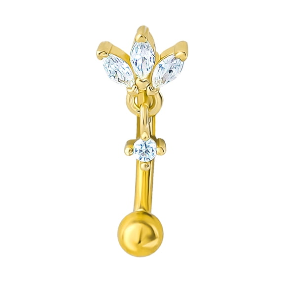 No Boundaries Women's Gold-Tone Stainless Steel Floral Rook Earrings