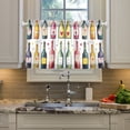 thumbnail image 2 of Yayeee Kitchen Curtains Tier Pair Light Filtering 27"x36" Rod Pocket Short Cafe Window Panel, Heart Bottles, 2 of 7