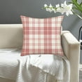 thumbnail image 5 of Pack of 2 Pink Christmas Pillow Covers Classic Pink and White Buffalo Check Plaid Throw Pillows Farmhouse Christmas Cushion Case Linen Square Pillowcases for Home Decor, 16 x 16 Inch, 5 of 6