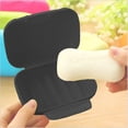 thumbnail image 2 of Paquete de 2 jaboneras de plástico transparente YONGSHENG caja protectora portátil para jabón color negro, 2 of 4