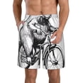 thumbnail image 1 of Saiise Capybara Riding Bicycle Print Men's Swim Trunks Hawaiian Bathing Suit Swimsuits Beach Shorts with Pockets-Large, 1 of 6
