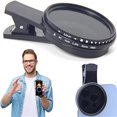 thumbnail image 1 of Solar Camera Lens Filter, Compact & Portable Solar Filter For Smartphone Solar Camera Filter For Universal Solar Smartphone Lens With Clip Enhancing Filter-Black, 1 of 5