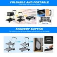 thumbnail image 3 of Folding Shopping Cart with 2 Storage Crates, Multi Use Two Tier Collapsible Cart with 360° Rolling Swivel Wheels Heavy Duty Utility Cart Folding Trolley for Shopping, Picnic and Office, 3 of 10