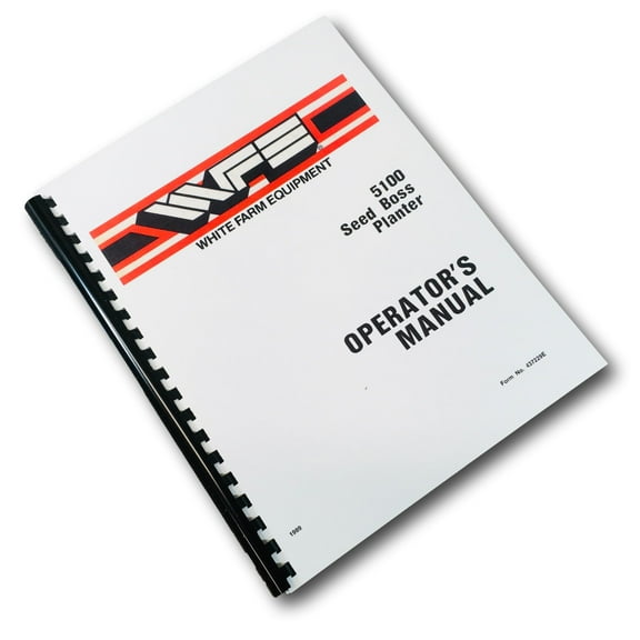 White Seed Boss 5100 Planter Operators Owners Manual with Rates Settings