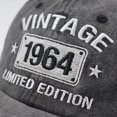 thumbnail image 3 of 60th Birthday Gifts for Men Women, Vintage 1964 Limited Edition Adjustable Embroidered Baseball Cap, 3 of 5