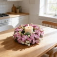 thumbnail image 4 of Candle Wreath Wildflower Candle Holders Wreath Artificial Floral Decoration Ring forWedding Home Table Centerpiece Decor Photography Prop Floral Arrangement Wildflower Candle Ring, 4 of 6