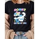 thumbnail image 1 of Women's Big Eared Dog Birthday Pattern Summer Casual Round Neck Short T-Shirt, 1 of 7