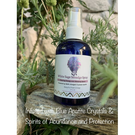 Sage Smudge Spray – Best Alternative to Sage Smudge Sticks Infused with Blue Apatite Crystals and Spirits of Abundance and (Best Of Sinn Sage)