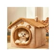 thumbnail image 5 of YFTDEY Dog House Indoor Soft Kennel Bed, Foldable Pet Cave with Cushion, Non-Slip Bottom, Plush Fabric, Safe Space for Small Medium Large Dogs Cats, 5 of 7