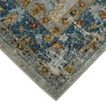 thumbnail image 3 of 7' Blue and Orange Round Floral Power Loom Area Rug, 3 of 5