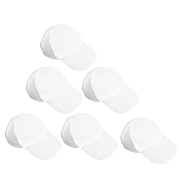 TABLZONE 6-Pack White Cotton Baseball Caps, Soft Breathable Adjustable Hats, Paintable for Outdoor Daily Wear