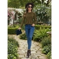 thumbnail image 6 of OALUXE Pleated Blouses for Women Long Sleeve Shirts Dressy Casual Tunic Tops with Smocked Cuffs, 6 of 7