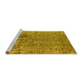 thumbnail image 2 of Ahgly Company Machine Washable Indoor Square Oriental Yellow Industrial Area Rugs, 5' Square, 2 of 4