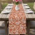 thumbnail image 6 of Table Runners 70 Inches Long Dress Scarves, Botanical Rose Farmhouse Coffee/Dining/Kitchen Table Decor, Holiday Table Runner, Vintage Burnt Orange Floral Leaf Farmhouse 13x70 Inch, 6 of 9
