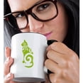 thumbnail image 2 of 3drose, Swirly Cat Silhouette Green, 11oz Two-tone Black Mug, 2 of 6