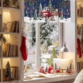 thumbnail image 3 of Blue Christmas Valances for Windows, 42 x 18in, Xmas Snowman Truck Snowflake Tree Balls Rod Pocket Kitchen Valance Curtain Light Filtering Window Treatments for Living Room Bedroom, 1 Panel, 3 of 7