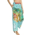 thumbnail image 2 of Uemuo USA Tourist Map Pattern Women's Wide Leg Palazzo Lounge Pants with Pockets Light Weight Loose Comfy Casual Pajama Pants-Large, 2 of 9