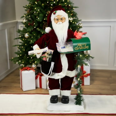 Northlight Animated and Musical Santa Claus Figure with Lighted "Merry Christmas" Mailbox - 30"