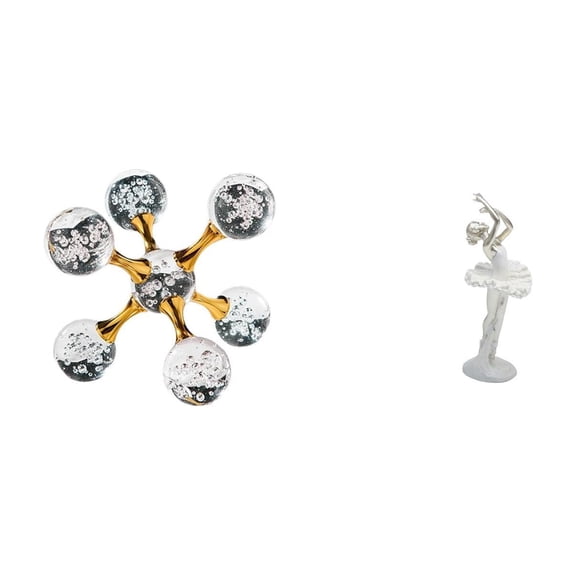 CoudarTitie Ballerina Bubble Sphere Modern Dancing Girl Figurine Tabletop Ornament Creative Art Sculpture for Desk Office Shelf Living Room Bedroom Home Decoration