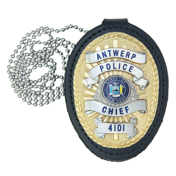 Universal Deluxe Badge Holder Shield, Chain  Clip: 2-3/4x3-1/2”