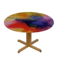 thumbnail image 3 of PIKWEEK Table Cover Orange Color Multicolored Watercolor Blot Beautiful White, 3 of 8