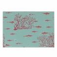 thumbnail image 1 of Coral Cutting Board, Aquatic Pattern with Little Fishes and Coral Reef Bubbles Water, Decorative Tempered Glass Cutting and Serving Board, Small Size, Dark Coral Pale Blue, by Ambesonne, 1 of 1