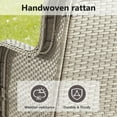 thumbnail image 7 of Opohoro 72" Outdoor Wicker Patio Sofa with Cushions, 3-Seat PE Rattan Couch for Porch, Light Gray/Blue, 7 of 7