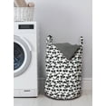 thumbnail image 3 of Black and White Laundry Bag, Monochrome Illustration of Pandas Indigenous Chinese Endangered Spices, Basket with Handles Drawstring Closure for Laundromats, 13" x 19", Black White, by Ambesonne, 3 of 4