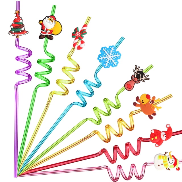 TMGIDRI para fiesta de Navidad con 24 pajitas para niños