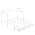 thumbnail image 6 of Twin XL to King Metal Twin Size House Platform Bed with 2 Drawers, White, 6 of 7