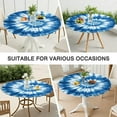 thumbnail image 7 of Blue White Tie Dye Spiral Pattern Round Fitted Tablecloth with Elastic Edge,Dining Table Cover Waterproof,Outdoor Round Tablecloth for Camping,Dining,Indoor and Outdoor, 7 of 7